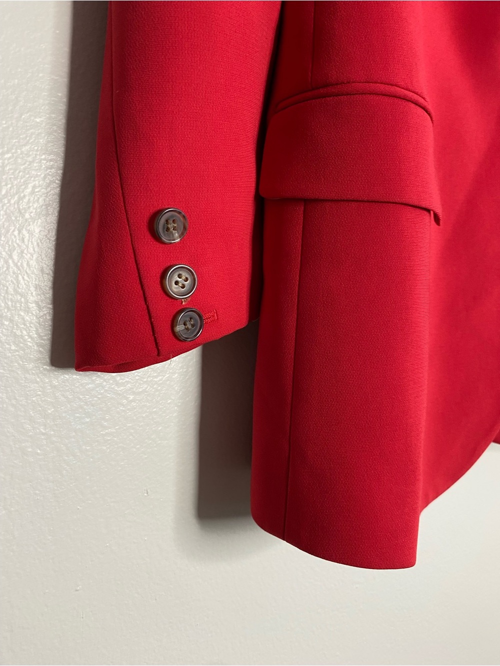 Theory Classic Single Breasted Red Blazer Size 8 Romantic Career Quiet Luxury - Picture 12 of 12